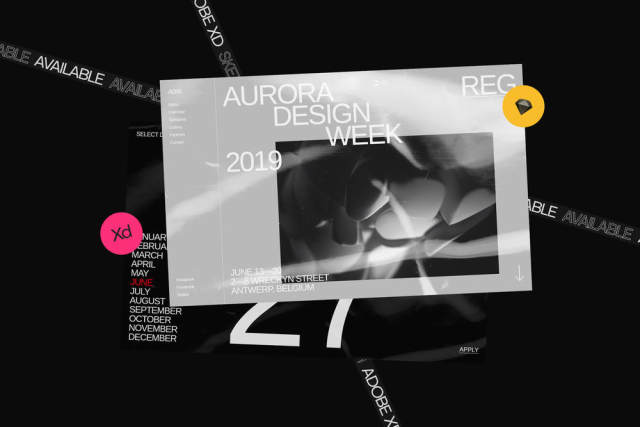 Sketch和Adobe Xd Ui Kit，Aurora Events设计套件