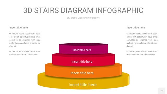多色3D阶梯PPT图表13