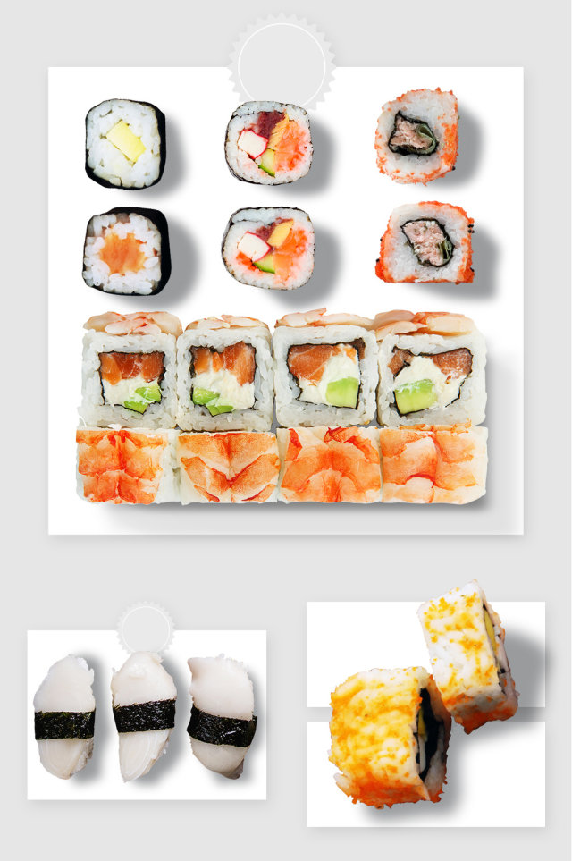 日式寿司卷美食实物图形