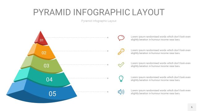 黄蓝绿色3D金字塔PPT信息图表6