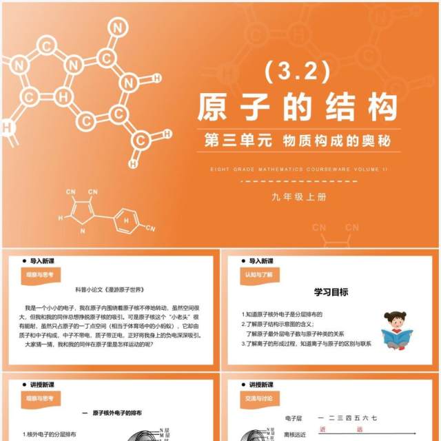 部编版九年级化学上册原子的结构课件PPT模板 部编版九年级化学上册原子的结构课件PPT模板