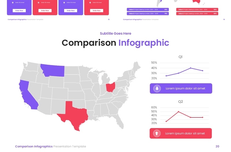 对比比较信息图表PPT模板Comparison Infographics - Comparison Presentation Template