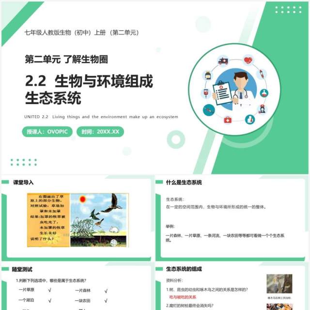 部编版七年级生物上册生物与环境组成生态系统课件PPT模板 部编版七年级生物上册生物与环境组成生态系统课件PPT模板