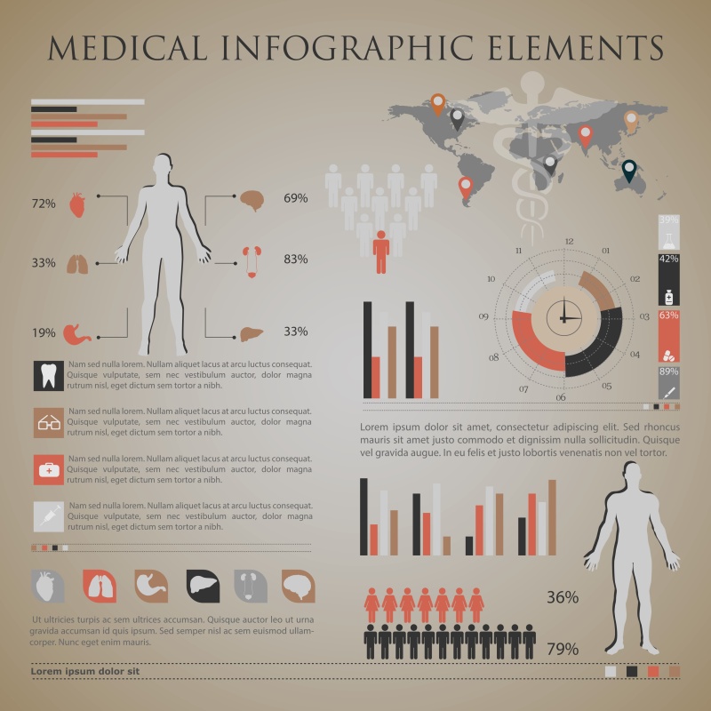 医学信息图矢量5