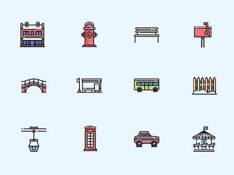 100 枚冬日小镇元素图标