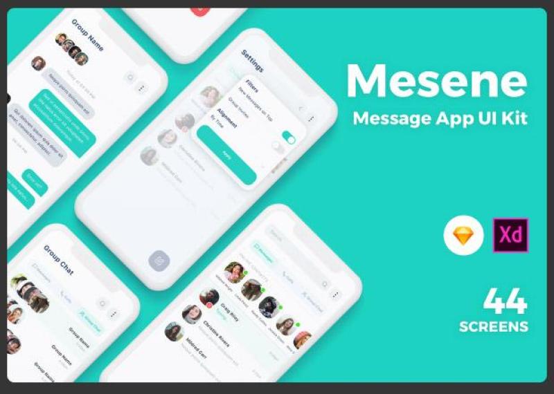 消息用户界面工具包移动应用程序Mesene- Message Ui Kit Mobile App