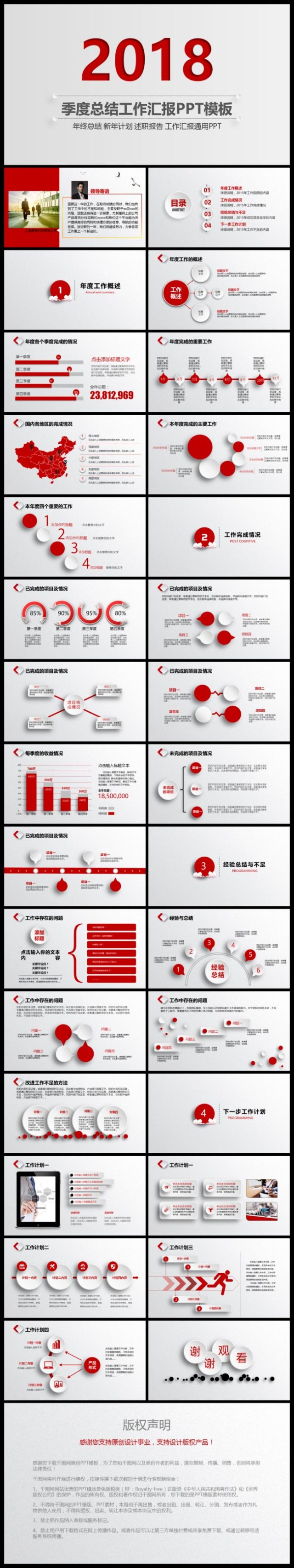 2017年红色大气年终工作总结PPT模板 2017年红色大气年终工作总结PPT模板