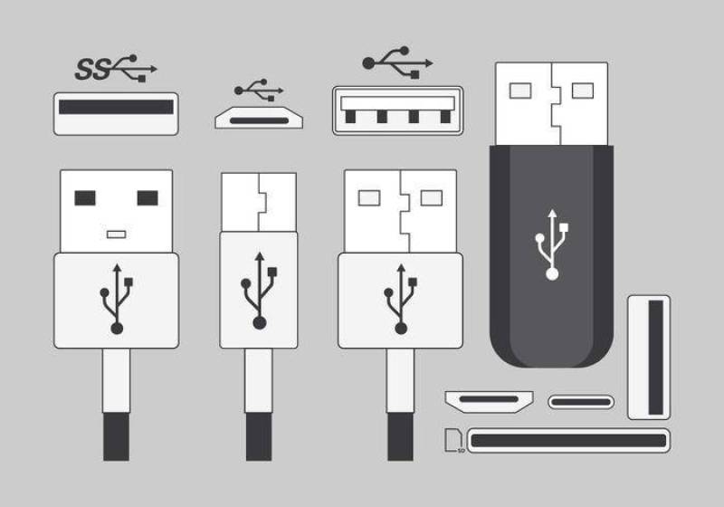 USB端口组装矢量
