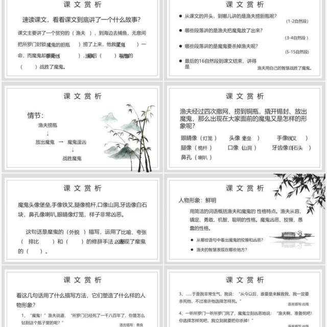 部编版四年级语文下册渔夫的故事课件ppt模板 部编版四年级语文下册渔夫的故事课件ppt模板