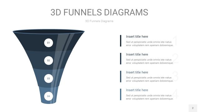 深天蓝3D漏斗PPT信息图表2