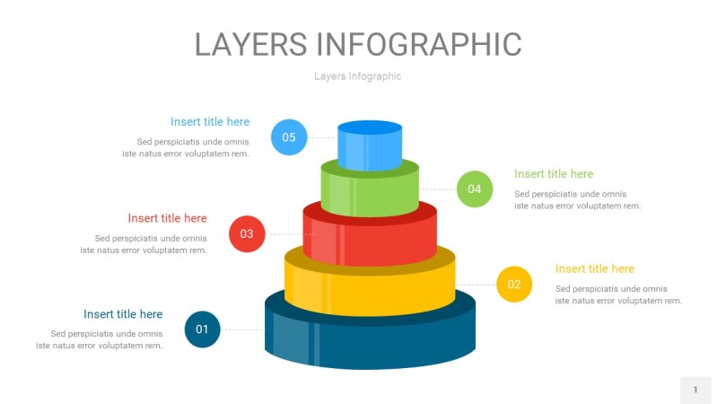 四色3D分层PPT信息图1
