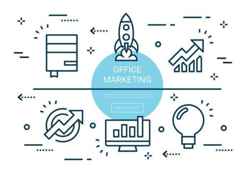  线性Office营销元素