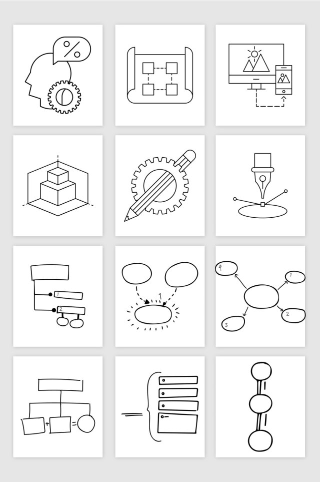 线条几何建筑PPT关系链矢量图形 线条几何建筑PPT关系链矢量图形