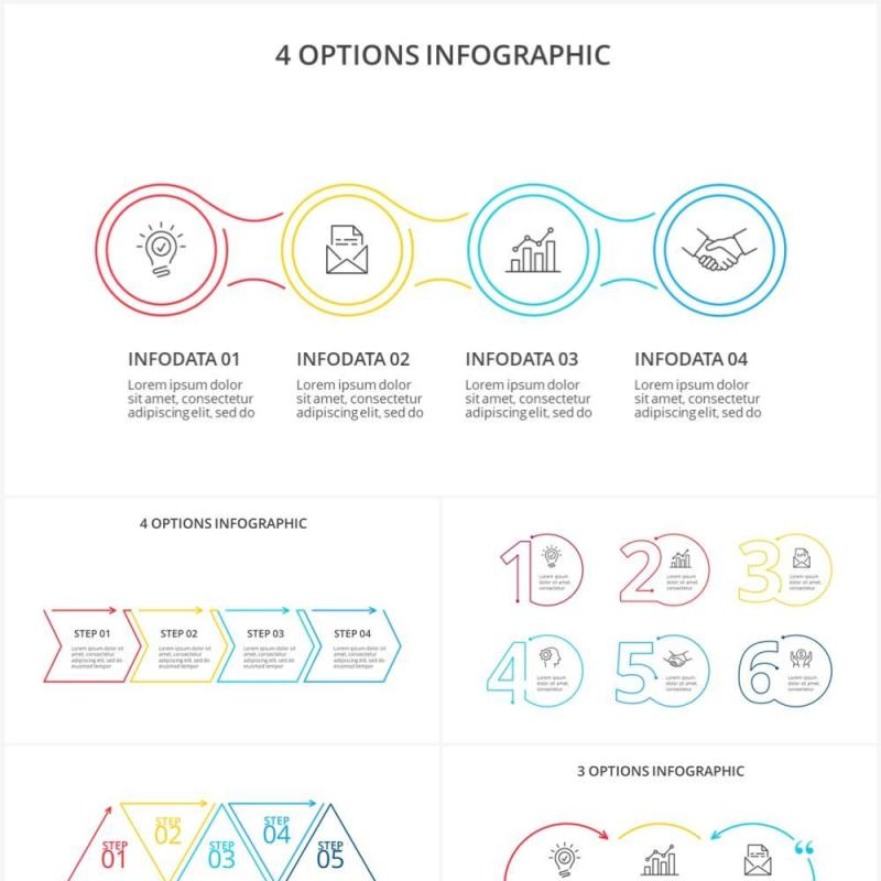 彩色线性并列关系目录摘要PPT素材Line