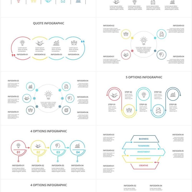彩色线性并列关系目录摘要PPT素材Line