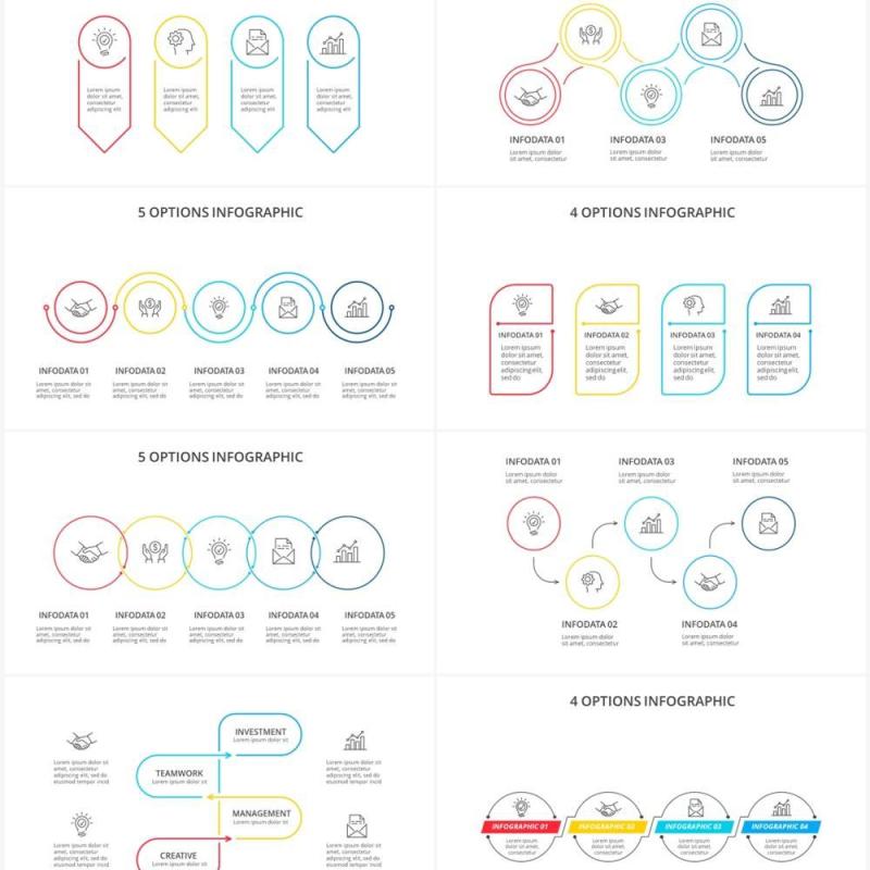 彩色线性并列关系目录摘要PPT素材Line
