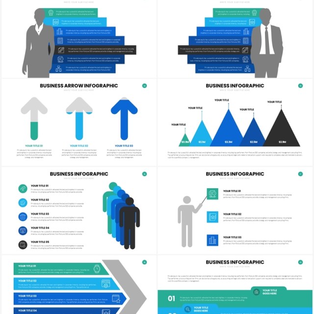 蓝色简约商务商业信息图表PPT模板Business Infographics Slides Template 蓝色简约商务商业信息图表PPT模板Business Infographics Slides Template