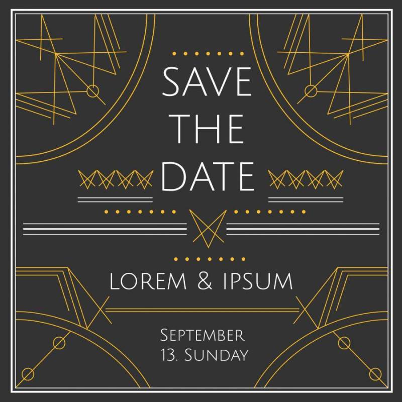 保存日期矢量卡片