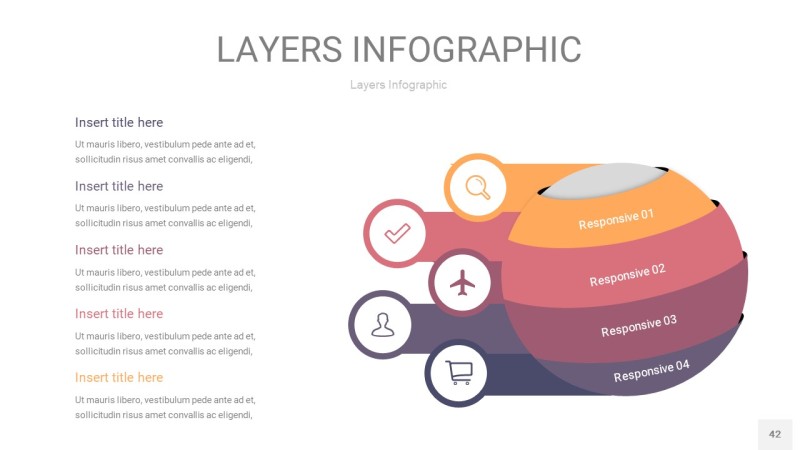 莫兰迪紫色3D分层PPT信息图42