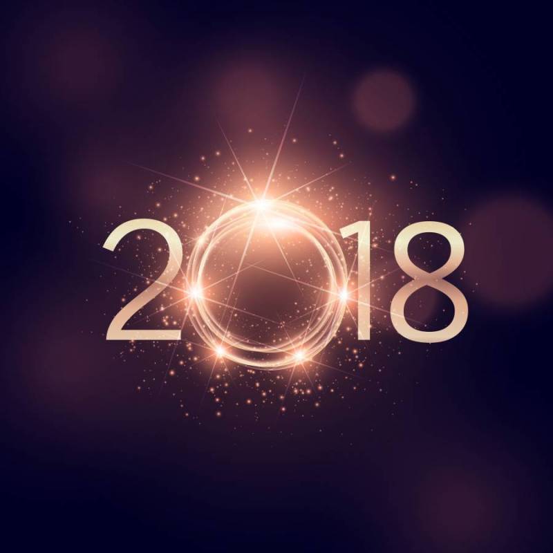 2018年新年快乐闪耀背景设计