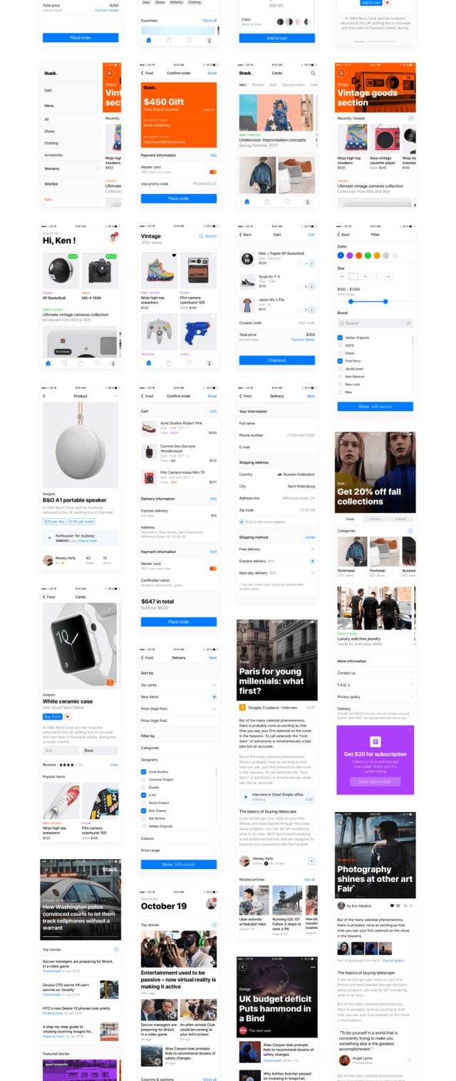 多用途iOS UI套件,超过120个屏幕,Stack UI Kit 多用途iOS UI套件,超过120个屏幕,Stack UI Kit