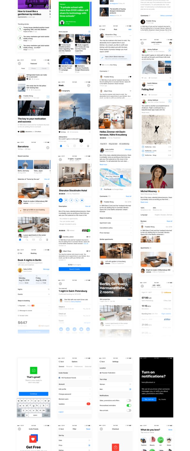 多用途iOS UI套件,超过120个屏幕,Stack UI Kit 多用途iOS UI套件,超过120个屏幕,Stack UI Kit