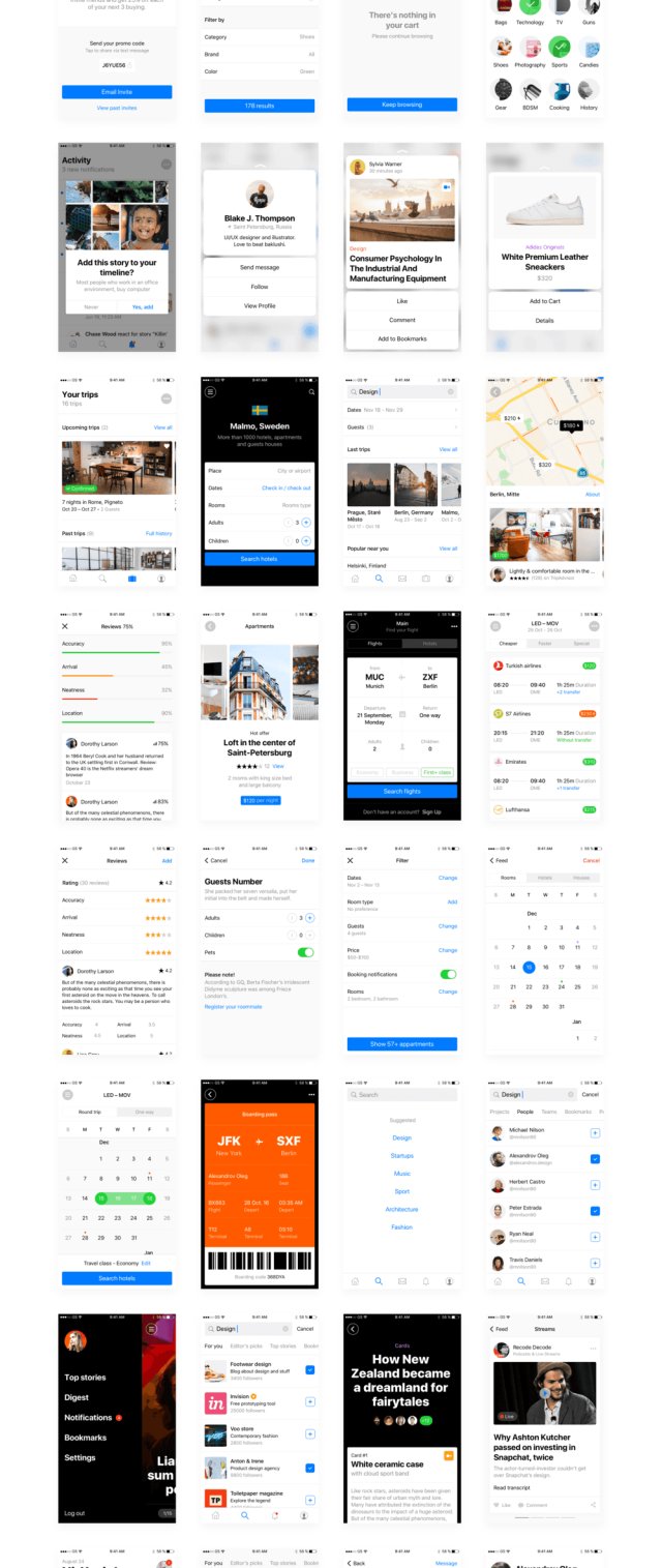 多用途iOS UI套件,超过120个屏幕,Stack UI Kit 多用途iOS UI套件,超过120个屏幕,Stack UI Kit
