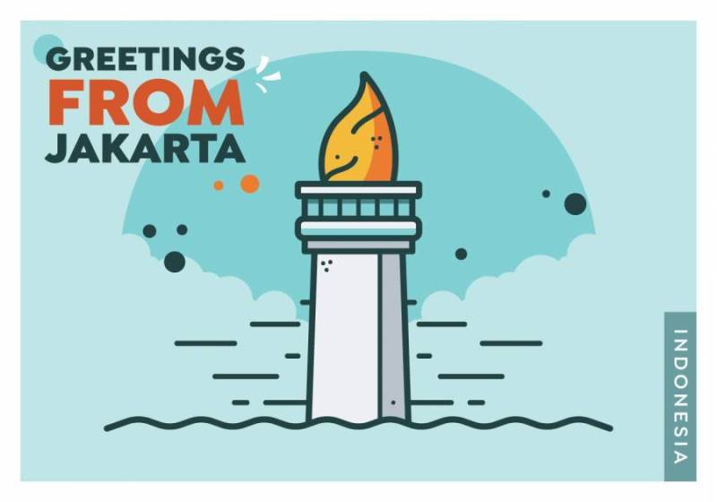 雅加达明信片矢量