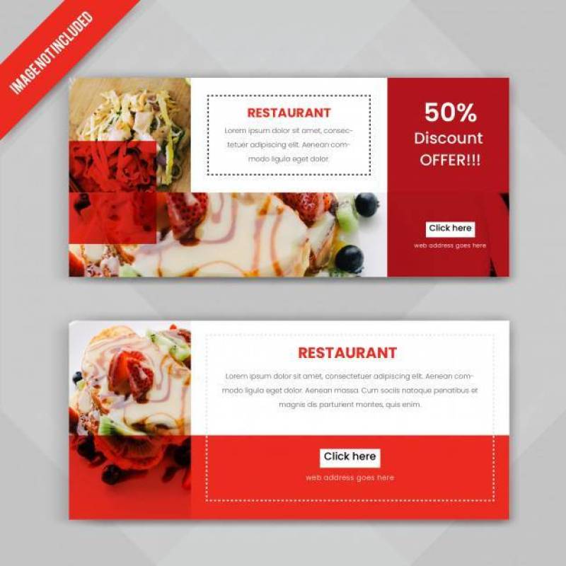 Food Web Banner Set for Restaurant