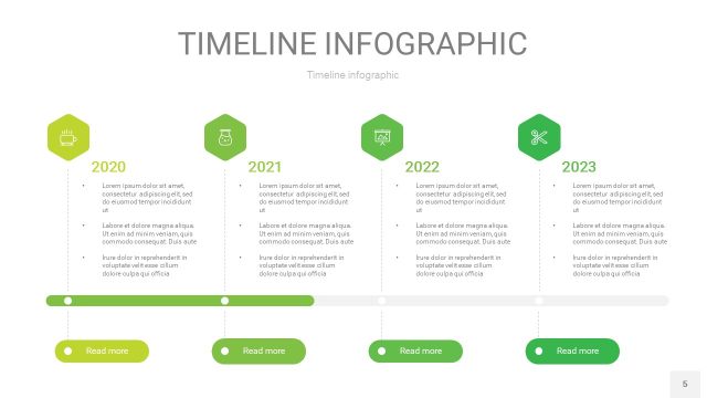 浅绿色时间轴PPT信息图5