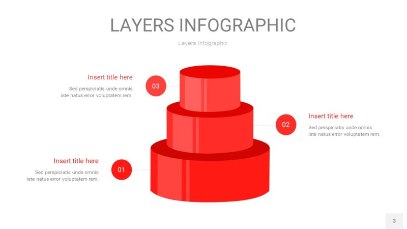 红色3D分层PPT信息图3