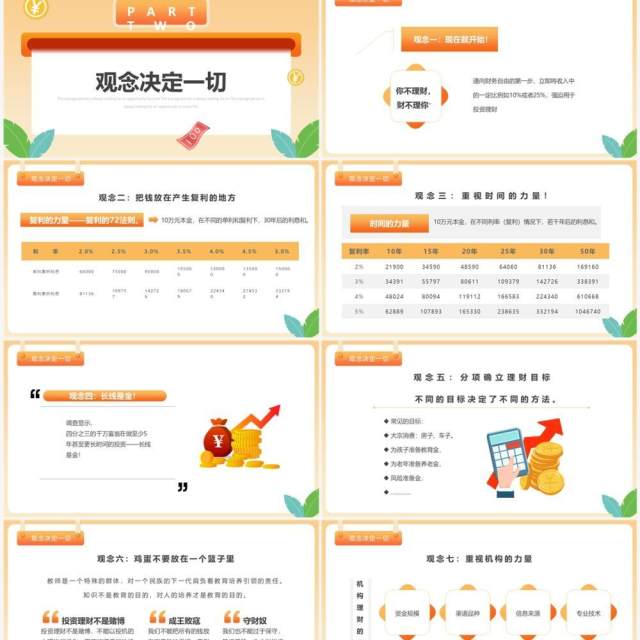 橙色简约卡通风保险与家庭理财PPT模板 橙色简约卡通风保险与家庭理财PPT模板
