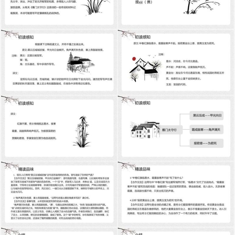 部编版八年级语文上册雁门太守行课件PPT模板