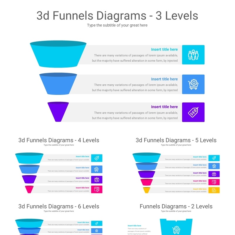 漏斗图信息图PPT模板素材Funnel