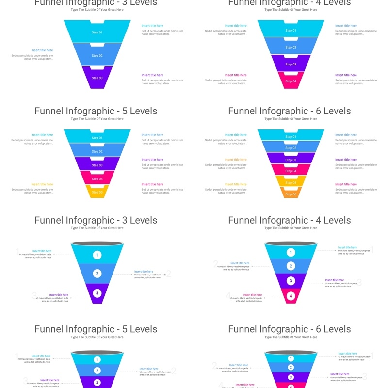 漏斗图信息图PPT模板素材Funnel