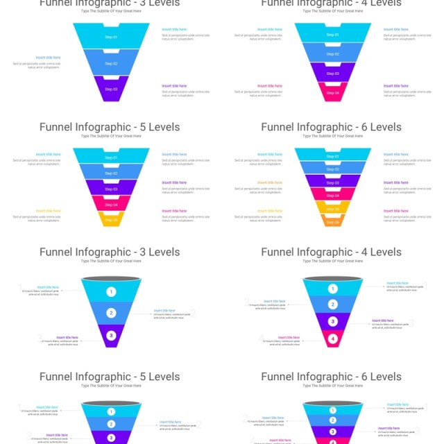 漏斗图信息图PPT模板素材Funnel