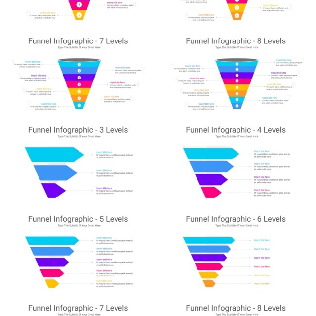 漏斗图信息图PPT模板素材Funnel