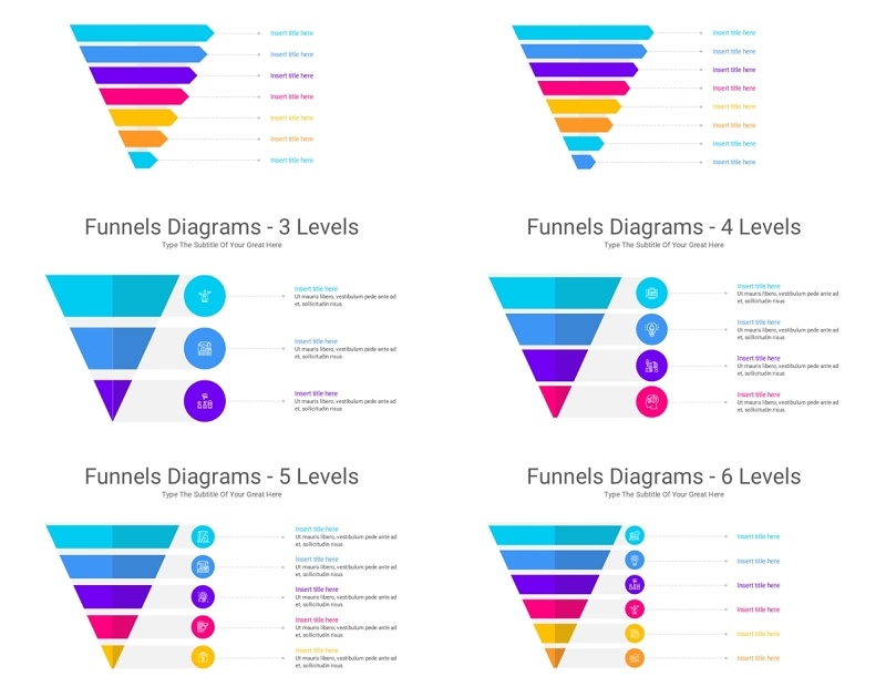 漏斗图信息图PPT模板素材Funnel