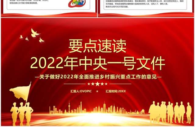 2022年中央一号文件要点速读PPT模板