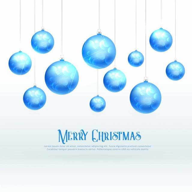 令人敬畏的蓝色圣诞球为圣诞节节日设计