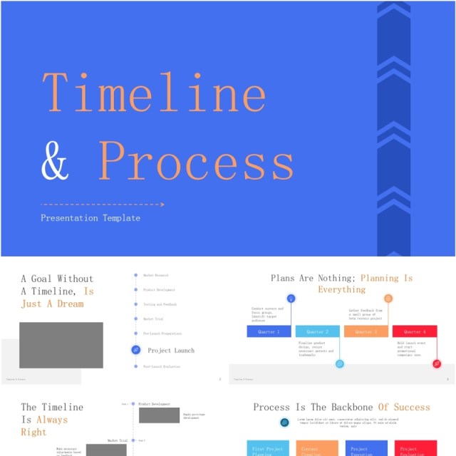 时间轴流程图PPT信息图表模板Timeline & Process