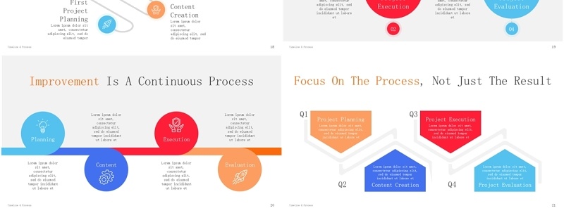 时间轴流程图PPT信息图表模板Timeline & Process