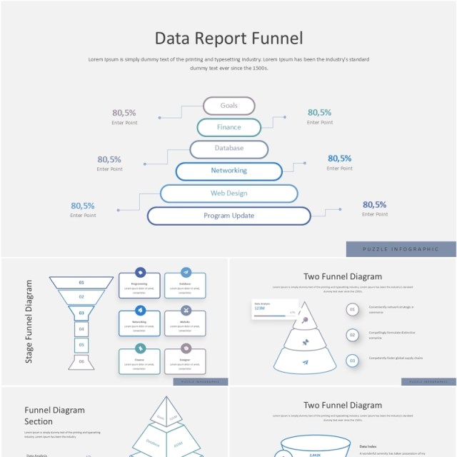 数据漏斗图PPT信息图表模板Funnel Infographic