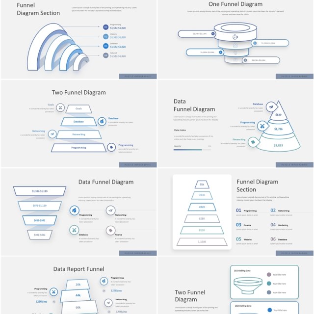 数据漏斗图PPT信息图表模板Funnel Infographic