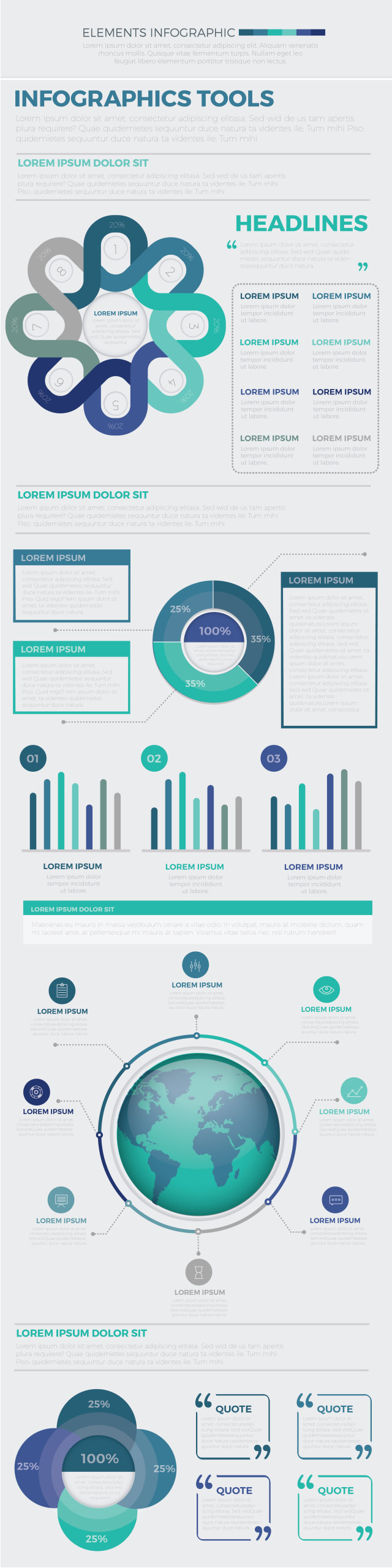 优质信息图表地图元素模板 Infographics Template