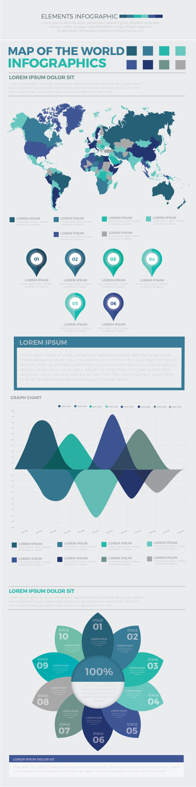 优质信息图表地图元素模板 Infographics Template