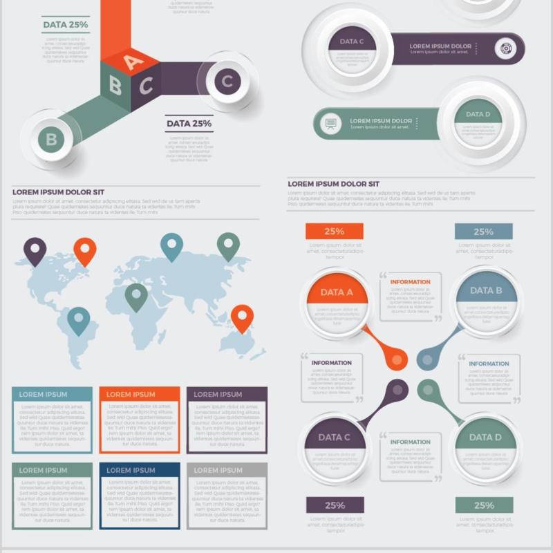 信息图表图形模板元素设计Big Infographics Elements Design