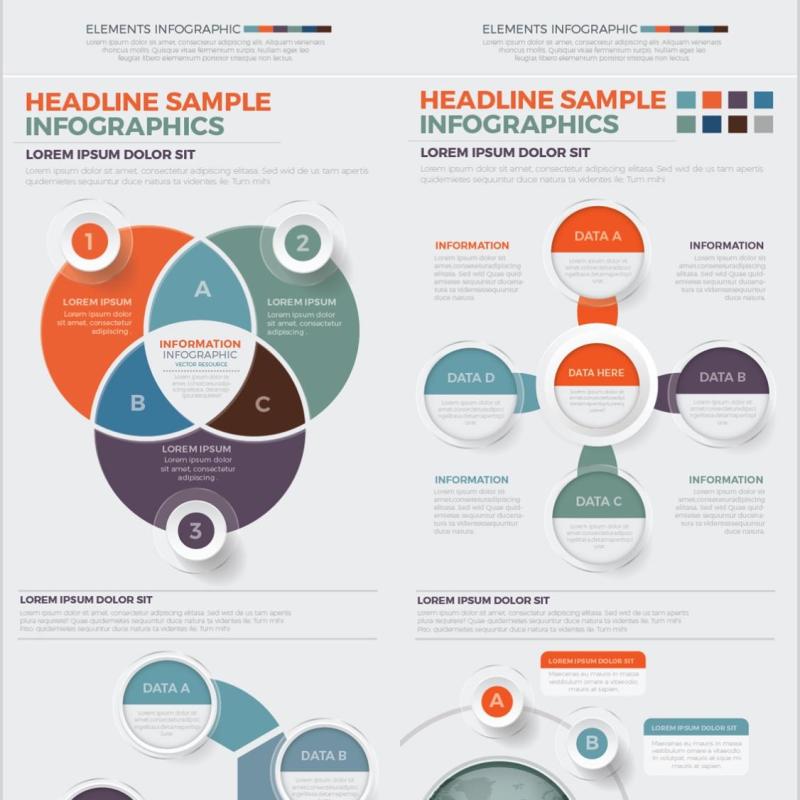 信息图表图形模板元素设计Big Infographics Elements Design