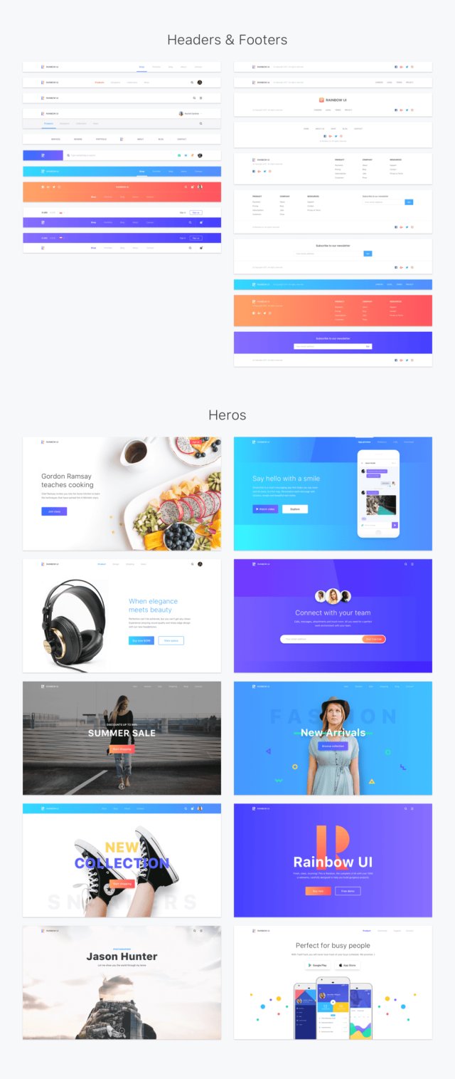 条纹启发基于素描的着陆页UI工具包,史诗彩虹工具包 条纹启发基于素描的着陆页UI工具包,史诗彩虹工具包