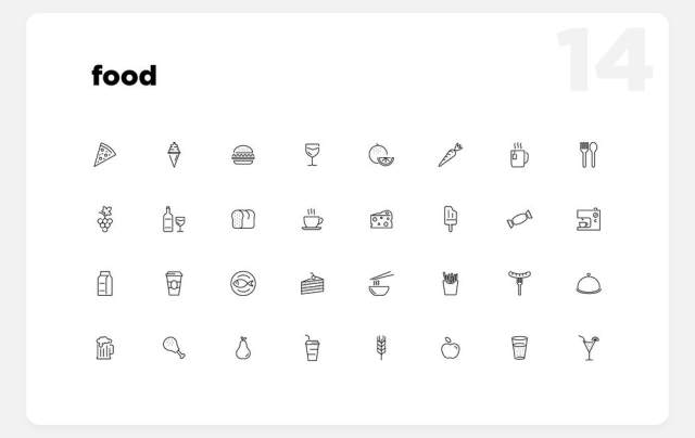 超过280个基本线图标分为17个热门类别，标志性。基本线图标设置